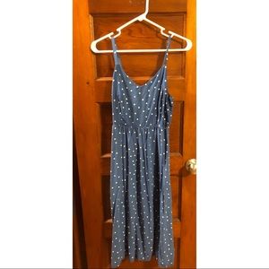 Blue white polka dot dress